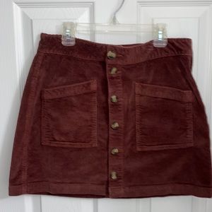 Maroon Corduroy Skirt